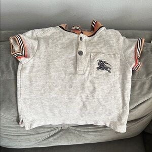 Burberry Kids Polo Shirt with Striped Collar